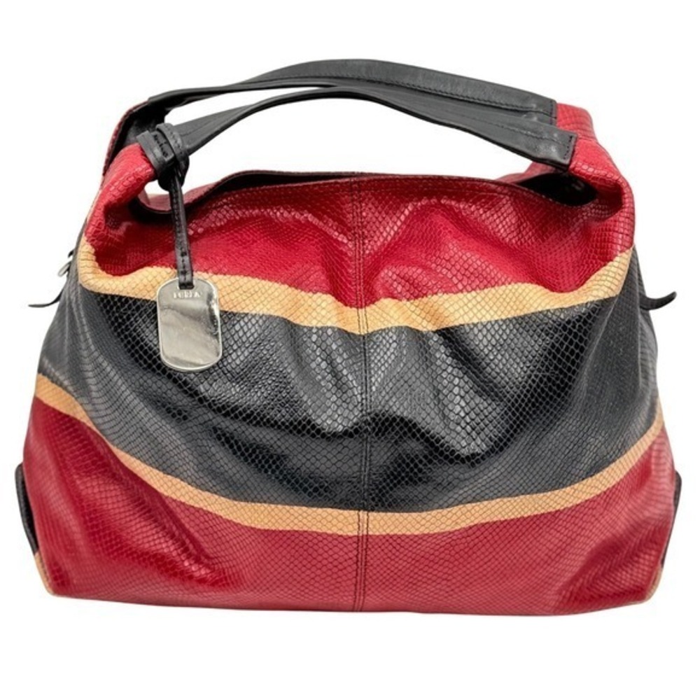 Furla Genuine Leather Python Embossed Hobo Should… - image 1